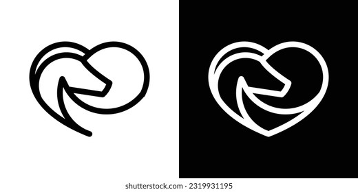 logo design horse and love icon vector minimalist inspiration