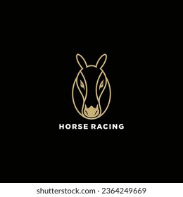 Logo design, horse racing, line art, monoline, outline style