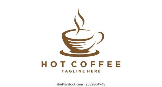 logo design hot coffee, coffee, bean, brew, drink, restaurant, logo design vector, symbol, icon, idea, creative.
