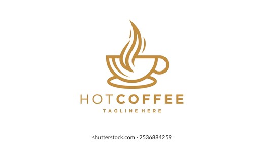 logo design heißen kaffee, trinken, mocha, koffein, logo design vektor, symbol, symbol, idee, kreativ.