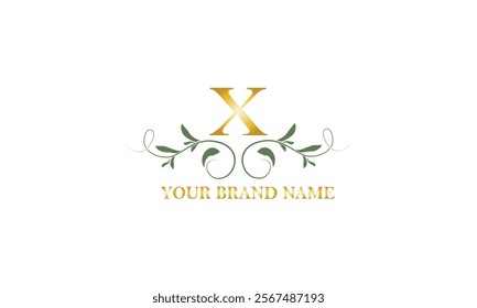 Logo design for hotel, restaurant and other business. Luxury badge with letter X.