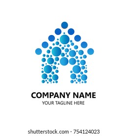 logo design house with bubble pattern