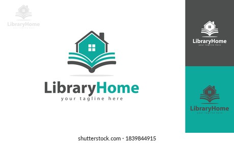 Logo design the house combined with books symbolizes the library. You can use it for your home or library logo or reading area or anything else. vector