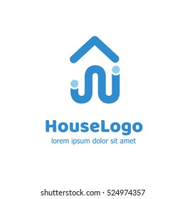 Logo design house movement vector template