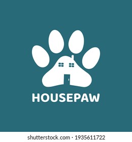 Logo Design Housepaw on blue background