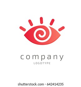 Logo design Hypnosis vector template. Illustration design of logotype business eye with spiral flat symbol.. inspiration pictogram