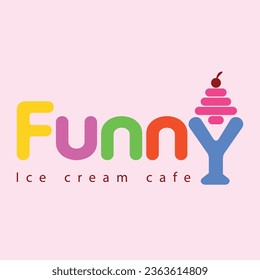 Logo design for Ice Cream Cafe Shop. Guild and clan logo. T-shirt sticker badge emblem or package print design.