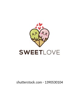 Logo design with ice cream character