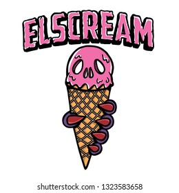 logo design ice cream horror metal punk