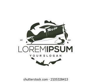 logo design icon classic fighter plane