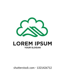 logo design with icon cloud and home