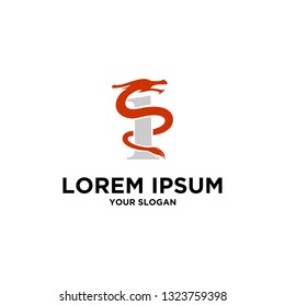 logo design with icon dragon