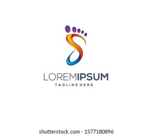 Logo design icon the feet