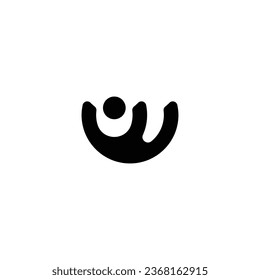 logo design icon flat abstract jumping person