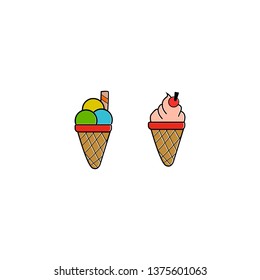 logo design with icon ice cream