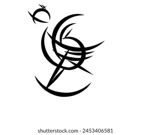 Logo design icon illustration of winged rooster in black color