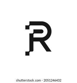 Logo Design Icon Initials Letter R PR, Business Symbols and Technology