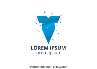 logo design icon for laundry business template in creative silhouette shape isolate vector illustration with cloth.