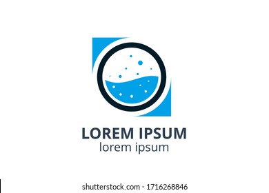 logo design icon for laundry business template in creative silhouette shape isolate vector illustration.