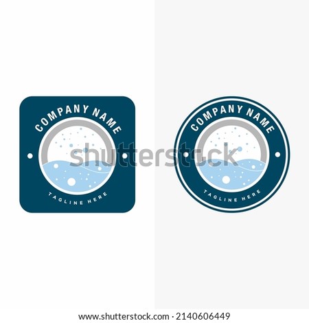 logo design icon for laundry business template 