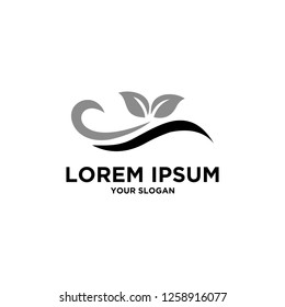 logo design with icon leaf 