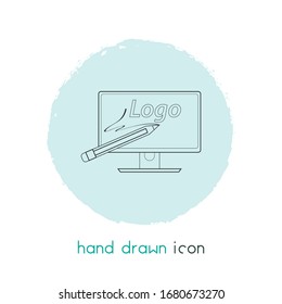 Logo design icon line element. Vector illustration of logo design icon line isolated on clean background for your web mobile app logo design.