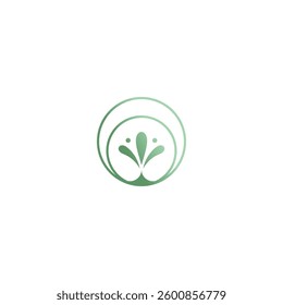 logo design icon line leaf illusion technology