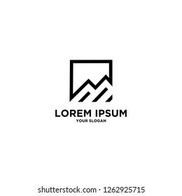 logo design with icon mountain