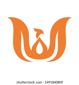 logo design icon phoenix red