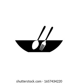 Logo design Icon of a restaurant with a fork and spoon
