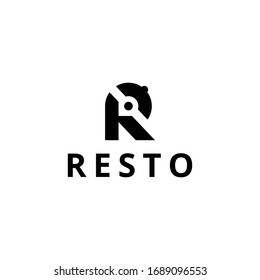 Icono de diseño del logotipo para el resto, restaurante.
