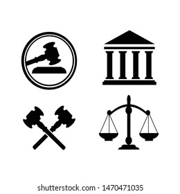 logo design icon set of law and justice