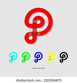 Logo Design Icon Vector Symbol. Isometric circle line logotype fashion. Brand identity for your business. Rounded Triangle Logo