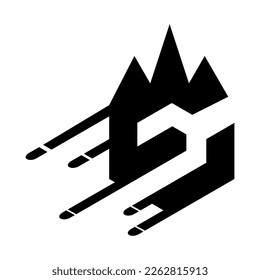 logo design icons s and crown to abstract