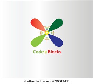 Logo design of IDE software newly designed whose name is Code::Blocks.