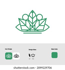 logo design with the idea of ​​a leaf made to form a crown