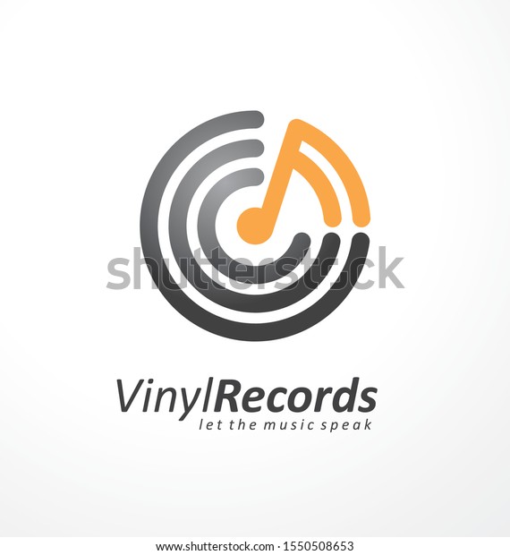 音楽店やレコード店のロゴデザインアイデア 音符と丸いロゴ ベクター画像シンボルまたはアイコンレイアウト のベクター画像素材 ロイヤリティフリー