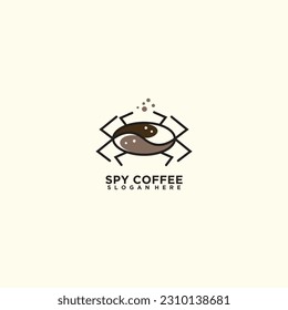 Logo design with the idea that coffee beans look like spiders