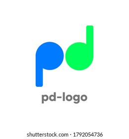 Logo design ideas. logos P and D letter, business logos, application and website logos, initial symbols P and D