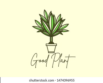 logo design ideas with marijuana plants icon