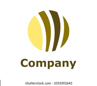 logo design illustration of circle like planet with brown color for generic business