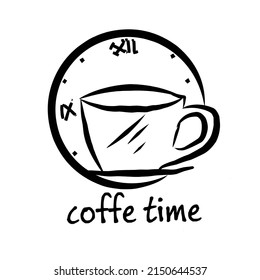 logo design illustration for coffee time, suitable for use in cafes, restaurants