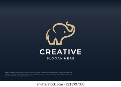 Logo design illustration elephant line art style