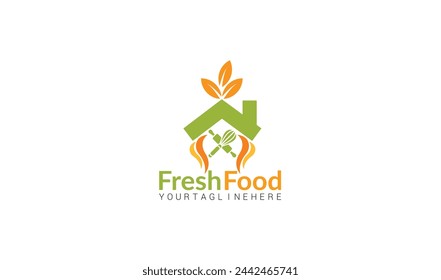 Logo Design Illustration With Fresh Food Concept.