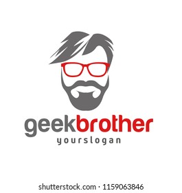 Logo Design Illustration Geek's brother's head