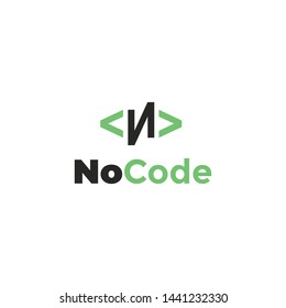 logo design illustration inspiration with initial N and code for technology, security, web, computer, etc