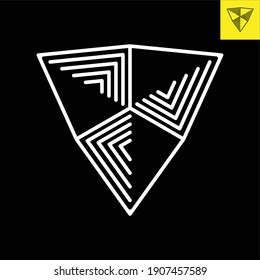 Logo Design with illustration of the shield line art style. Vector logo in Eps 8.