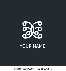 logo design illustration, simple monogram logo vector,