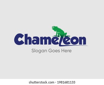 logo design with image of a chameleon