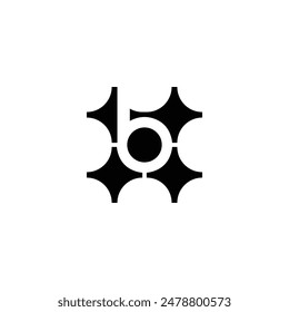 logo design initial b negative space inside the stars